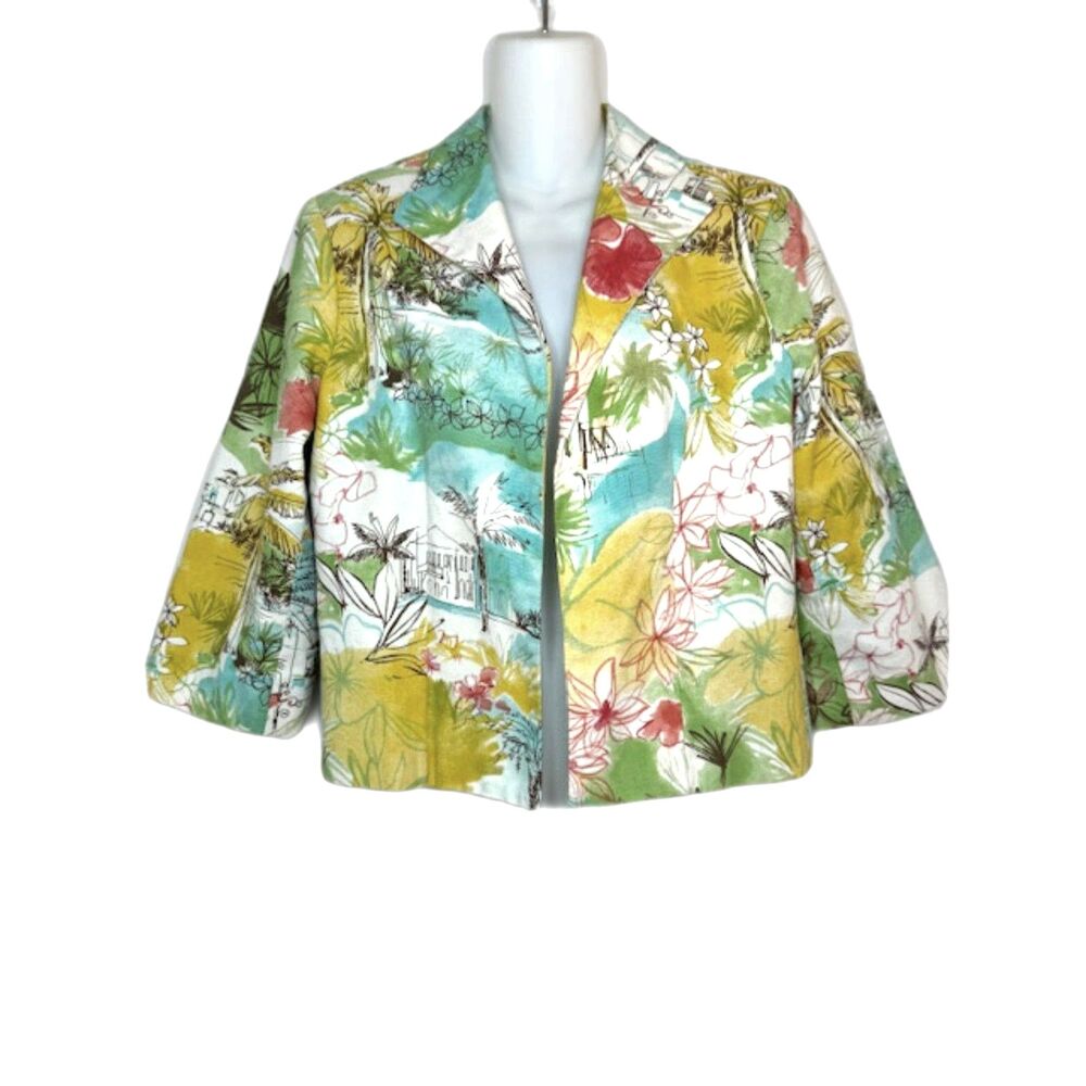 VINTAGE PAINTED PONY CALIFORNIA TROPICAL PRINT BLAZER SIZE LARGE